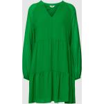Grüne Blumenmuster Object Mila Mini V-Ausschnitt Stufenkleider aus Polyester für Damen Größe M 