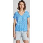 Blaue Object V-Ausschnitt T-Shirts aus Polyester für Damen Größe S 