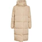 Beige Gesteppte Object Damensteppmäntel & Damenpuffercoats mit Reißverschluss Größe XL für den für den Winter 