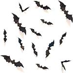 Schwarze 3D Wandtattoos mit Halloween-Motiv 60-teilig 
