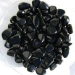 Schwarze Obsidiane mit Ländermotiv poliert 