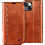 Reduzierte Braune Retro iPhone 15 Hüllen Art: Flip Cases mit Bildern aus Leder 