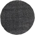 Graue Unifarbene OCI Runde Runde Hochflorteppiche 100 cm aus Polypropylen 