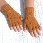 Ockerfarbene Fingerlose Handschuhe & Halbfinger-Handschuhe für Herren Größe M für den für den Herbst 