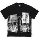 Schwarze Streetwear Octopus Playboy T-Shirts für Herren Größe L 