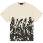 Beige Animal-Print Octopus T-Shirts aus Baumwolle für Herren Größe S für den für den Frühling 