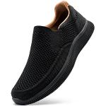 Schwarze Casual Slip-on Sneaker ohne Verschluss aus Mesh atmungsaktiv für Herren Größe 44 