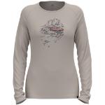 Graue Langärmelige Odlo Norway T-Shirts mit Ländermotiv für Damen Größe L 