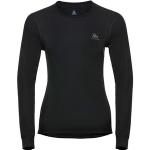 Reduzierte Schwarze Langärmelige Odlo Warm Langarm-Unterhemden aus Polyester für Damen Größe XS für den für den Herbst 