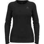 Schwarze Langärmelige Odlo Crew Langarm-Unterhemden für Damen Größe XL 