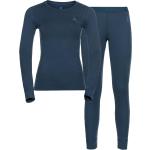 Blaue Odlo Warm Merino-Unterwäsche aus Merino-Wolle für Damen Größe XS für den für den Winter 