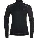 Schwarze Odlo Zip Active T-Shirts mit Reißverschluss für Damen Größe M für den für den Herbst 