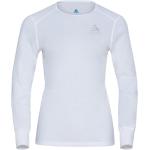 Weiße Langärmelige Odlo Warm Bio T-Shirts für Damen Größe XL für den für den Herbst 