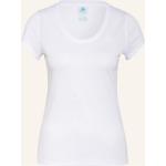 Weiße Kurzärmelige Odlo T-Shirts aus Polyester für Damen Größe M 