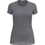 Graue Melierte Kurzärmelige Odlo T-Shirts für Damen Größe XL 