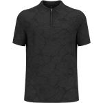 Schwarze Melierte Odlo T-Shirts mit Reißverschluss für Herren Größe M 