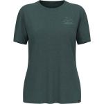 Grüne Melierte Odlo Crew T-Shirts aus Jersey für Damen Größe M 