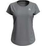 Graue Kurzärmelige Odlo Crew T-Shirts aus Jersey für Damen Größe XS für den für den Sommer 