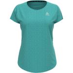Grüne Kurzärmelige Odlo Crew T-Shirts aus Jersey für Damen Größe XS für den für den Sommer 