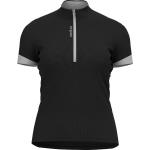 Odlo T-shirt s/u Collar Short Sleeve 1/2 Zip Essential black - odlo silver grey (60063) XS