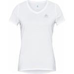 Weiße Odlo Crew Bio V-Ausschnitt T-Shirts für Damen Größe XL für den für den Sommer 