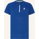 Blaue Odlo T-Shirts mit Reißverschluss aus Mesh für Herren Größe XL 