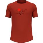 Rote Melierte Odlo Crew T-Shirts für Herren Größe XXL 