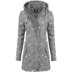 ODYSSEE / New View Damen Softshell Mantel gepunktet Parka Jacke Kapuze Outdoor Übergang, Farbe:hellgrau, Größe:XL