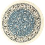 Reduzierte Hellblaue Motiv Moderne Rugvista Runde Orientteppiche 150 cm aus Wolle 