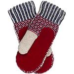 Rote Strick-Handschuhe aus Veloursleder für Herren Größe 11 für den für den Winter 