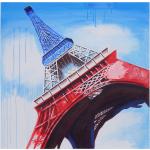 Bunte Romantische Mendler Leinwandbilder mit Eiffelturm-Motiv 100x100 