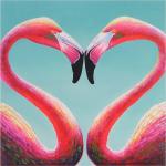 Bunte Romantische Mendler Leinwandbilder mit Flamingo-Motiv 
