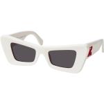 Weiße Off-White Cateye Sonnenbrillen aus Kunststoff für Herren 