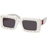 Weiße Off-White Quadratische Sonnenbrillen mit Sehstärke aus Kunststoff für Herren 