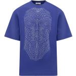 Reduzierte Blaue Bestickte Off-White T-Shirts für Herren Größe M 