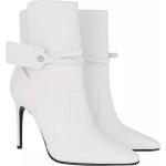 Reduzierte Weiße Elegante Off-White Pfennigabsatz High Heel Stiefeletten & High Heel Boots aus Leder für Damen Größe 39 