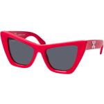 Rote Off-White Cateye Sonnenbrillen aus Kunststoff für Herren 