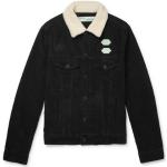 Reduzierte Schwarze Unifarbene Off-White Lammfelljacken mit Knopf aus Baumwolle für Herren Größe S 