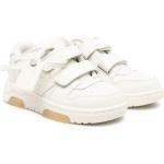 Weiße Low Sneaker mit Klettverschluss aus Kalbsleder für Kinder Größe 34 