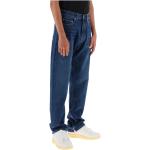Reduzierte Blaue Loose Fit Off-White Straight Leg Jeans mit Reißverschluss aus Denim für Herren 