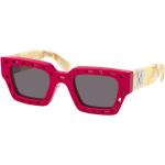 Rote Off-White Quadratische Sonnenbrillen mit Sehstärke aus Kunststoff für Herren 