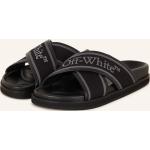 Schwarze Off-White Outdoor-Sandalen mit Riemchen aus Leder für Herren Größe 42 für den für den Sommer 