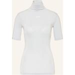 Hellgraue Off-White Rollkragen T-Shirts aus Viskose für Damen Größe S 