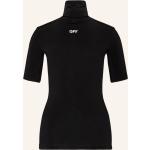 Reduzierte Schwarze Off-White Rollkragen T-Shirts aus Viskose für Damen Größe S 