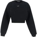 Reduzierte Schwarze Bestickte Streetwear Off-White Damensweatshirts aus Baumwolle Cropped Größe M 