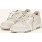 Cremefarbene Off-White Low Sneaker aus Glattleder für Damen Größe 39 