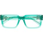 Jadegrüne Off-White Rechteckige Herrenbrillengestelle aus Acetat 