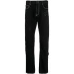 Reduzierte Schwarze Off-White Straight Leg Jeans mit Reißverschluss aus Baumwolle für Herren Größe M 