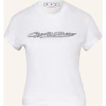 Reduzierte Weiße Off-White T-Shirts aus Baumwolle für Damen Größe M 