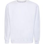 Reduzierte Weiße Off-White Rundhals-Ausschnitt Damensweatshirts aus Baumwolle Größe M 